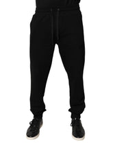 Dolce & Gabbana Black Cotton Mid Waist Jogger Sweatpants Pants